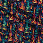 Psychedelic Glow Pattern 10 Fleece Fabric — fleece fabric folded close-up preview (mv-fleece-v1:lying)