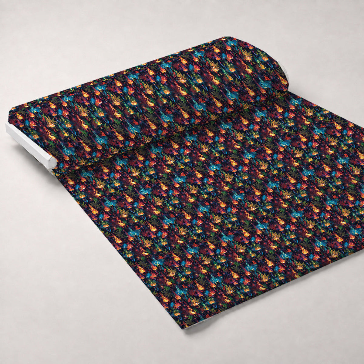 Psychedelic Glow Pattern 11 Fleece Fabric — fleece fabric unrolled bolt preview (mv-fleece-v1:bolt)