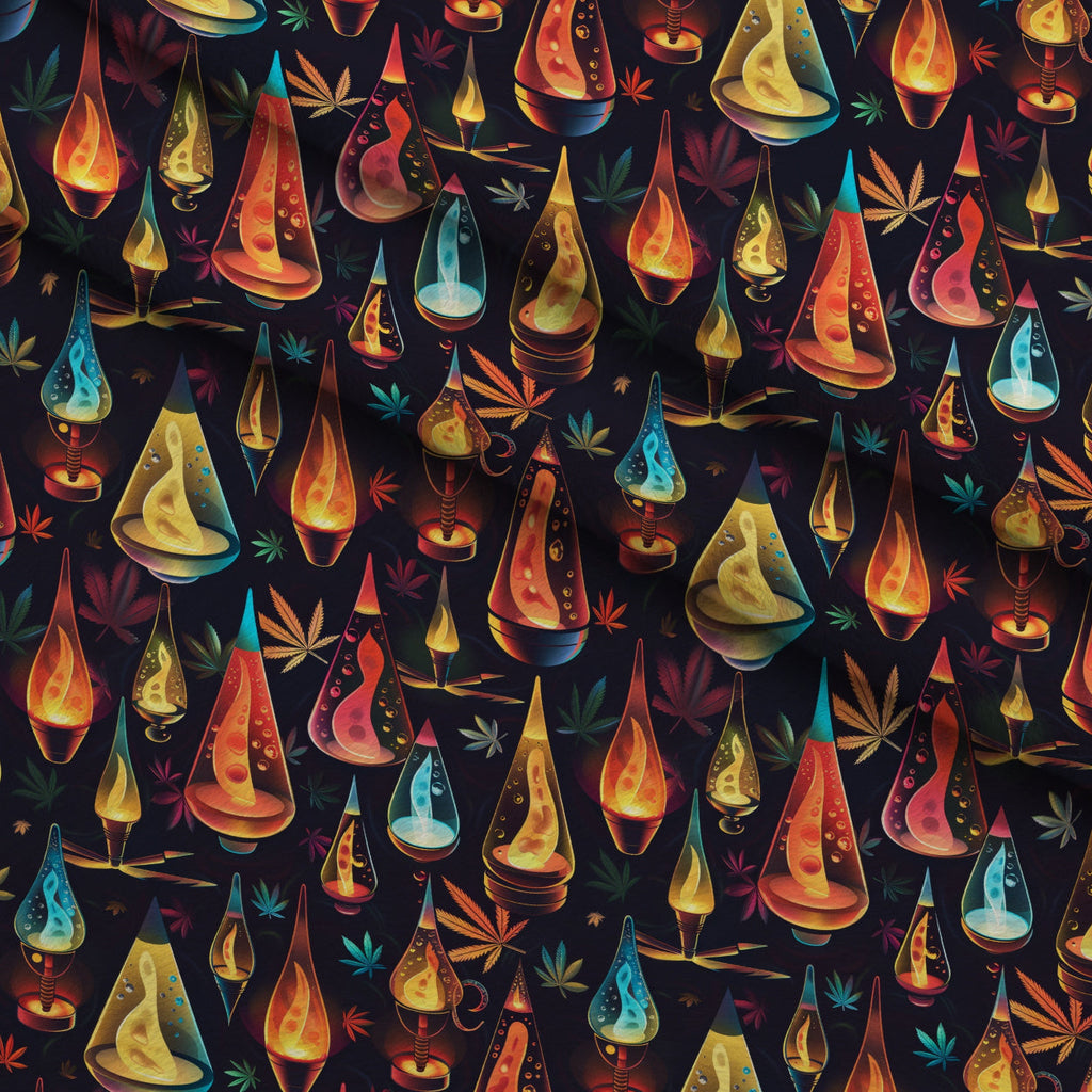 Psychedelic Glow Pattern 13 Fleece Fabric — fleece fabric folded close-up preview (mv-fleece-v1:lying)