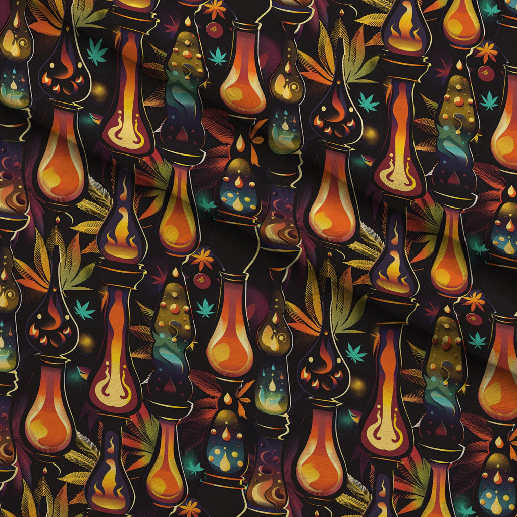 Psychedelic Glow Pattern 3 Fleece Fabric — fleece fabric folded close-up preview (mv-fleece-v1:lying)