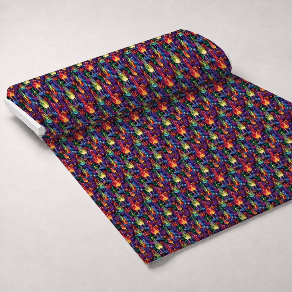 Psychedelic Glow Pattern 4 Fleece Fabric — fleece fabric unrolled bolt preview (mv-fleece-v1:bolt)