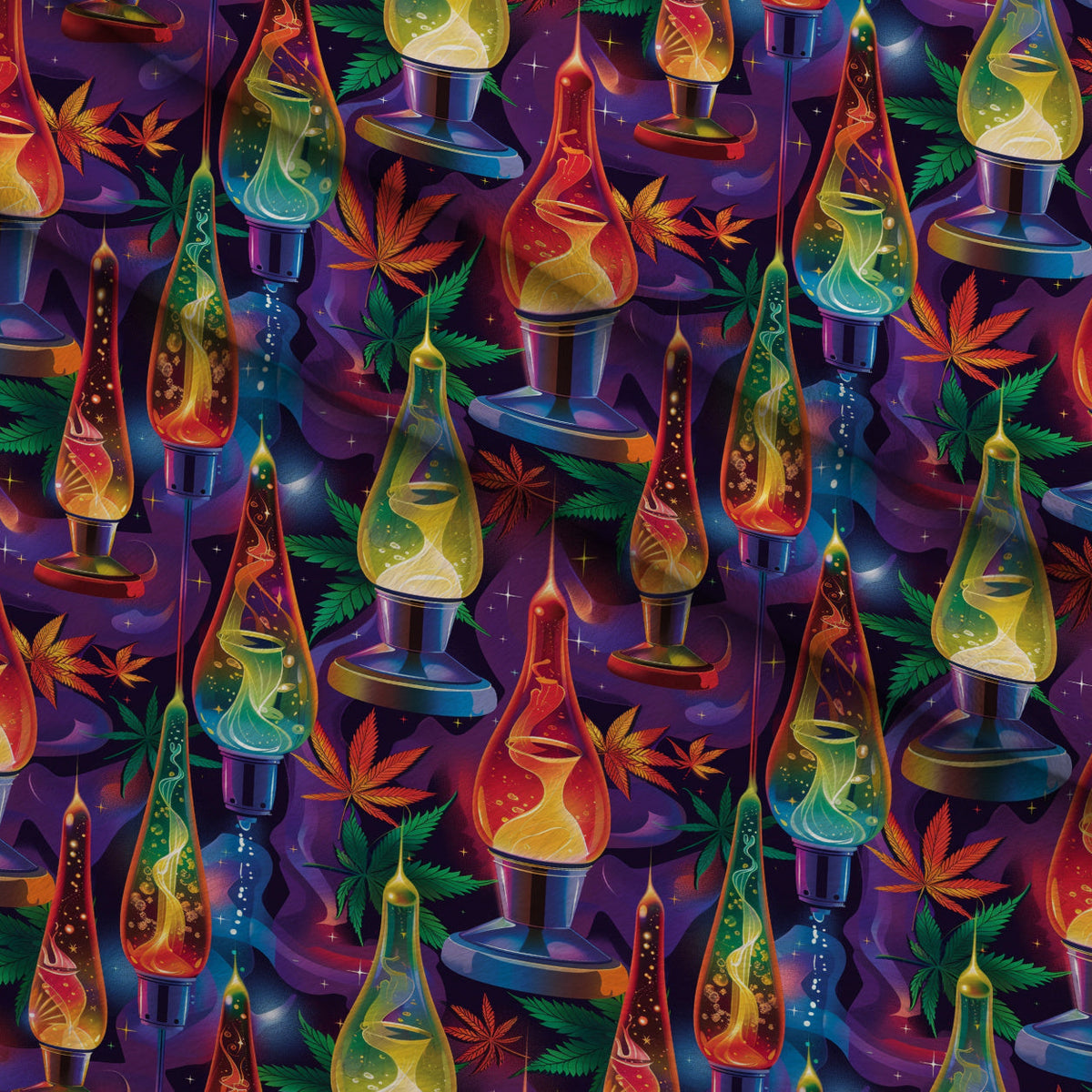 Psychedelic Glow Pattern 4 Fleece Fabric — fleece fabric folded close-up preview (mv-fleece-v1:lying)