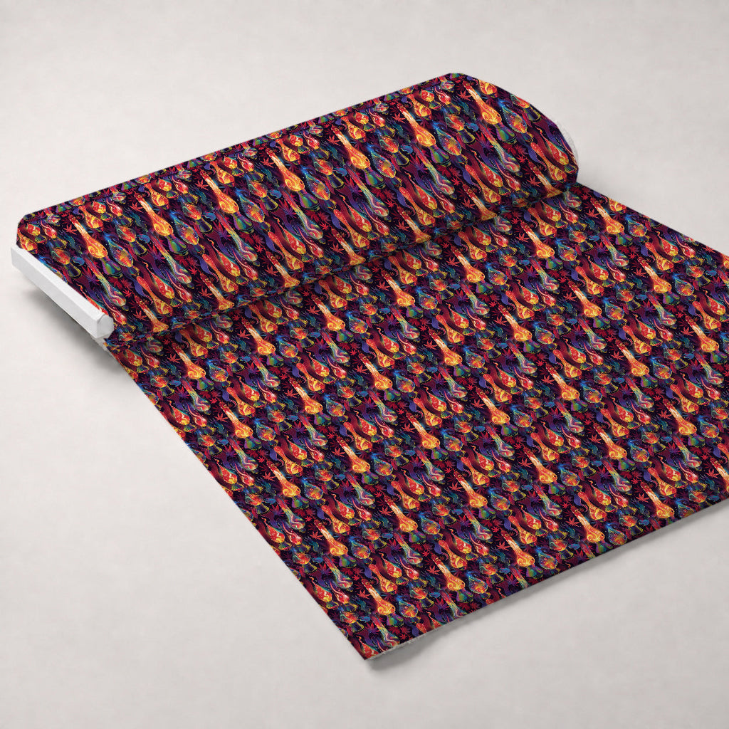 Psychedelic Glow Pattern 5 Fleece Fabric — fleece fabric unrolled bolt preview (mv-fleece-v1:bolt)