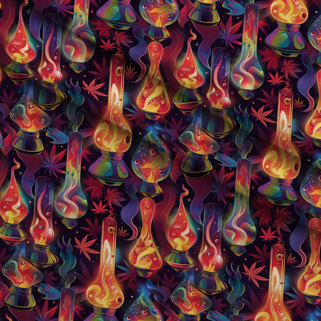 Psychedelic Glow Pattern 5 Fleece Fabric — fleece fabric folded close-up preview (mv-fleece-v1:lying)
