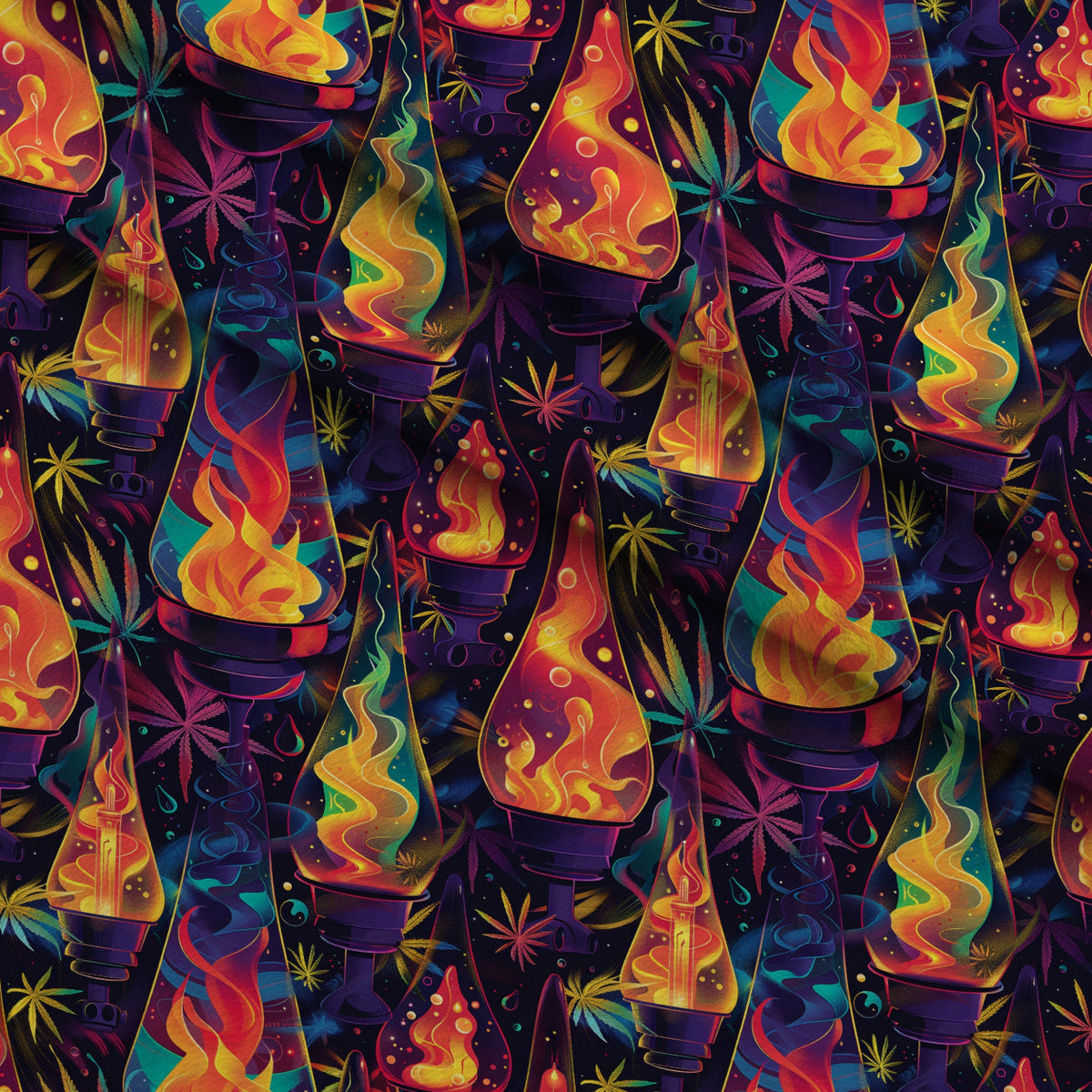 Psychedelic Glow Pattern 6 Fleece Fabric — fleece fabric folded close-up preview (mv-fleece-v1:lying)