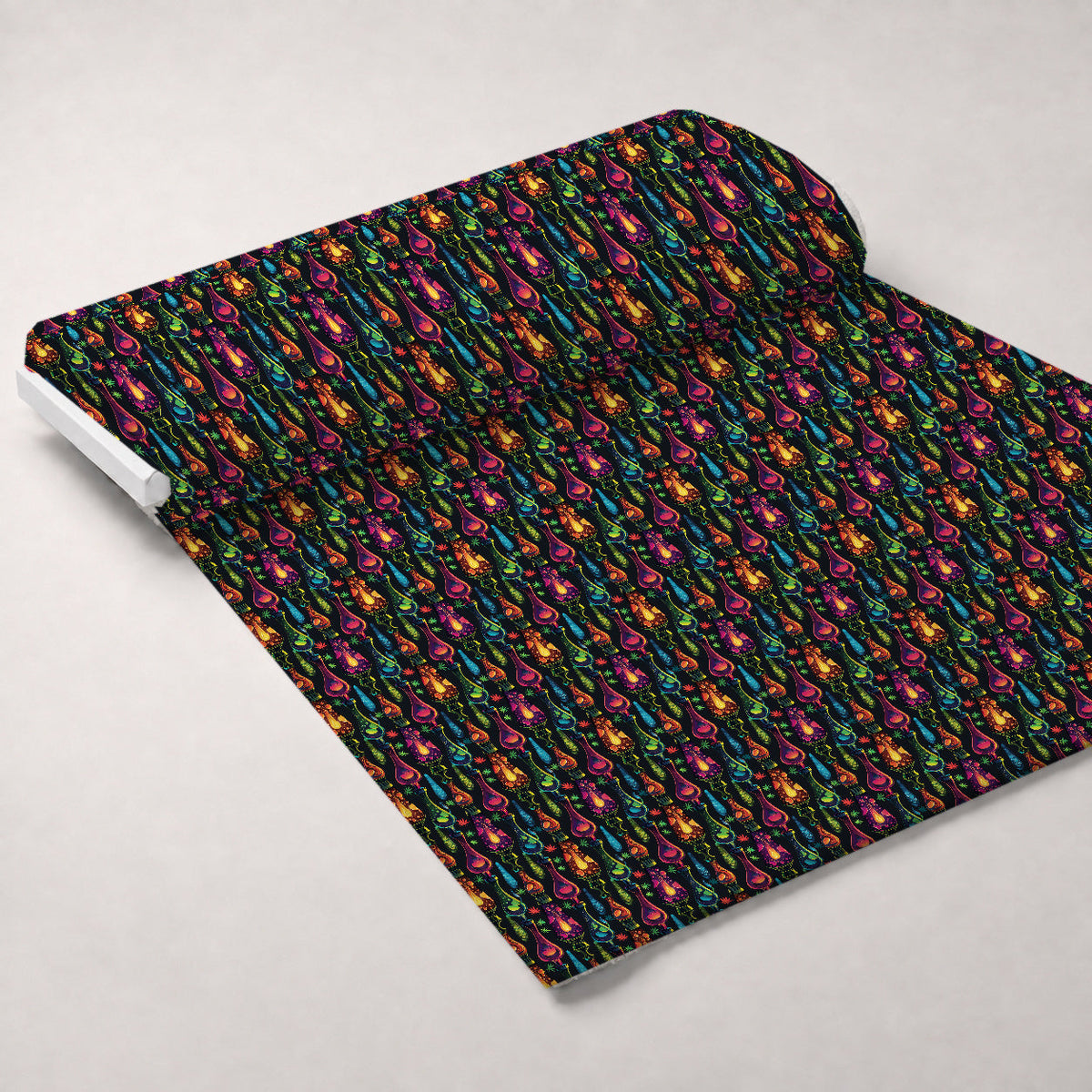 Psychedelic Glow Pattern 7 Fleece Fabric — fleece fabric unrolled bolt preview (mv-fleece-v1:bolt)