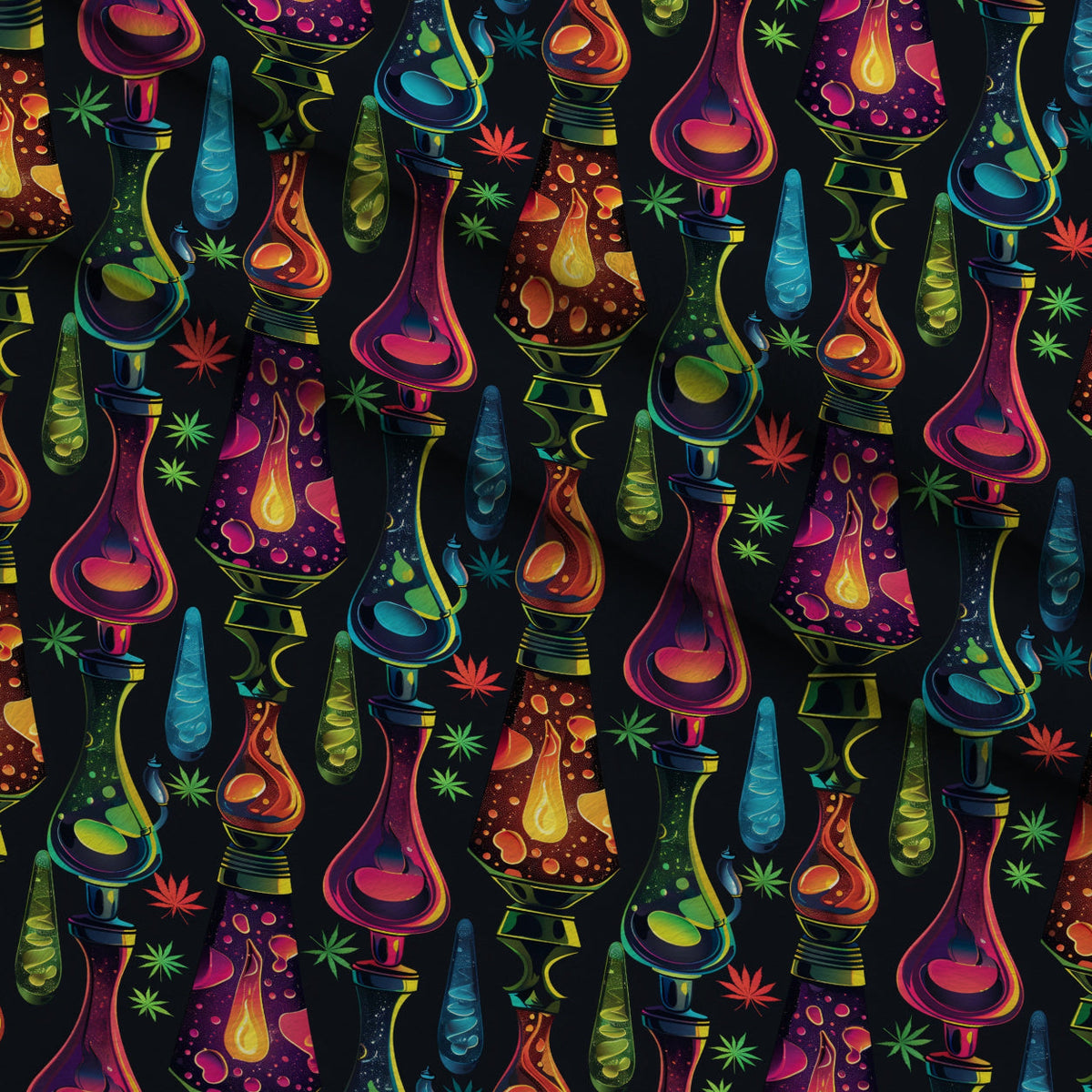 Psychedelic Glow Pattern 7 Fleece Fabric — fleece fabric folded close-up preview (mv-fleece-v1:lying)