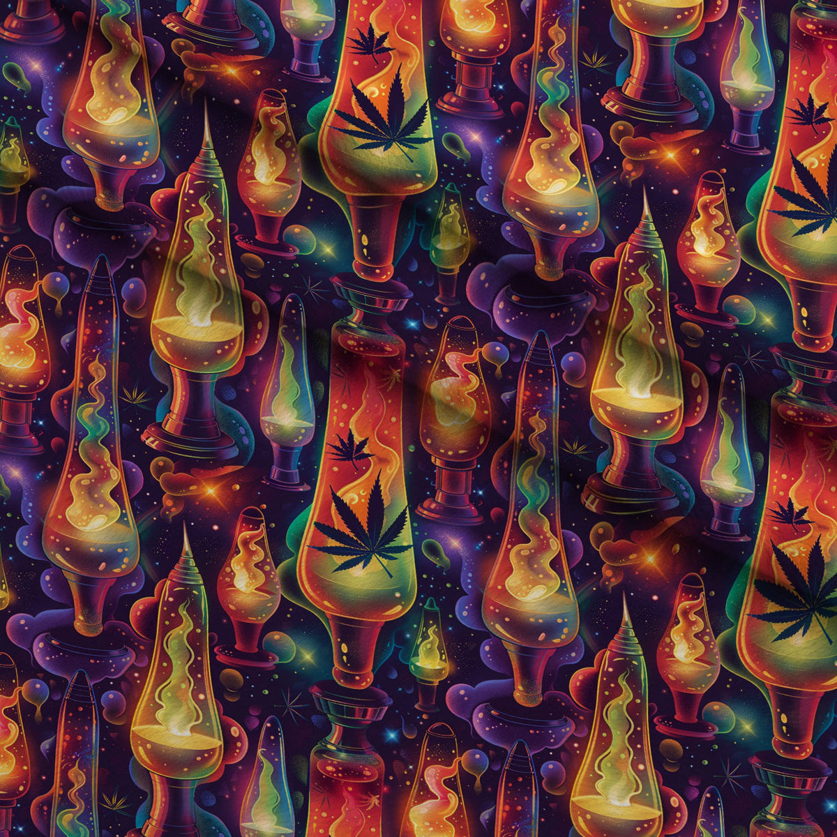 Psychedelic Glow Pattern 8 Fleece Fabric — fleece fabric folded close-up preview (mv-fleece-v1:lying)