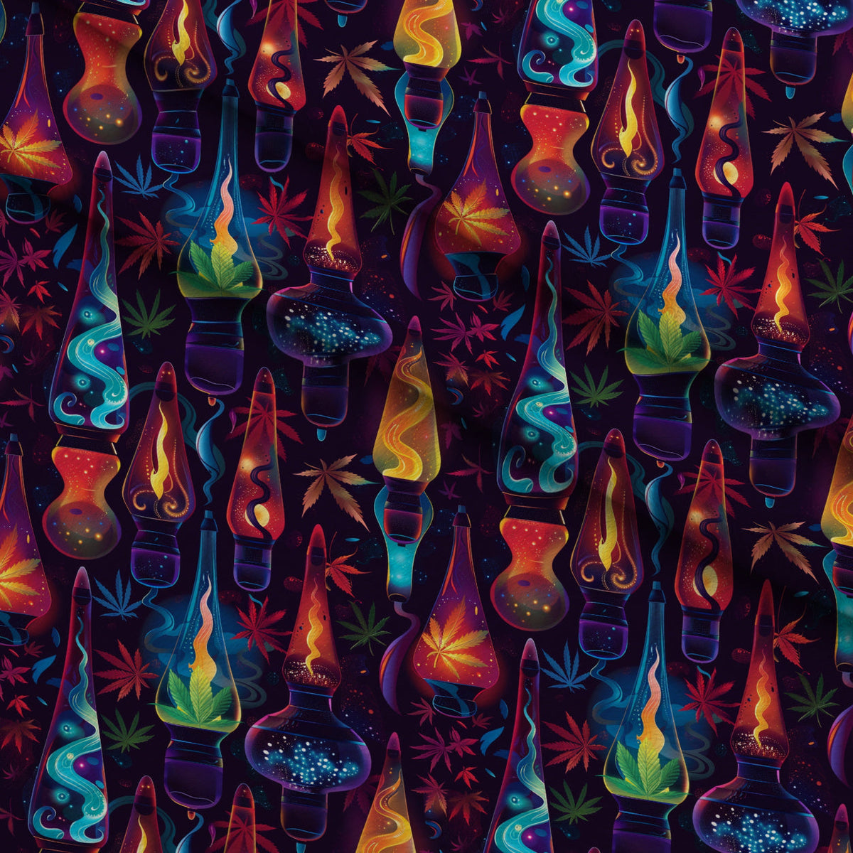 Psychedelic Glow Pattern 9 Fleece Fabric — fleece fabric folded close-up preview (mv-fleece-v1:lying)