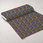 Psychedelic Petals Pattern 4 Fleece Fabric — fleece fabric unrolled bolt preview (mv-fleece-v1:bolt)