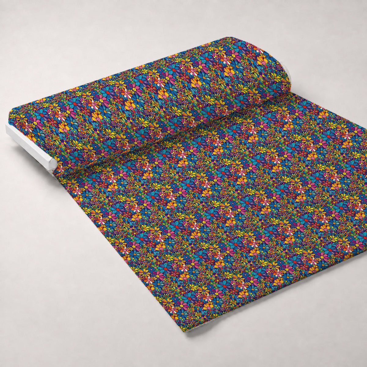 Psychedelic Petals Pattern 4 Fleece Fabric — fleece fabric unrolled bolt preview (mv-fleece-v1:bolt)