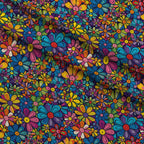 Psychedelic Petals Pattern 4 Fleece Fabric — fleece fabric folded close-up preview (mv-fleece-v1:lying)