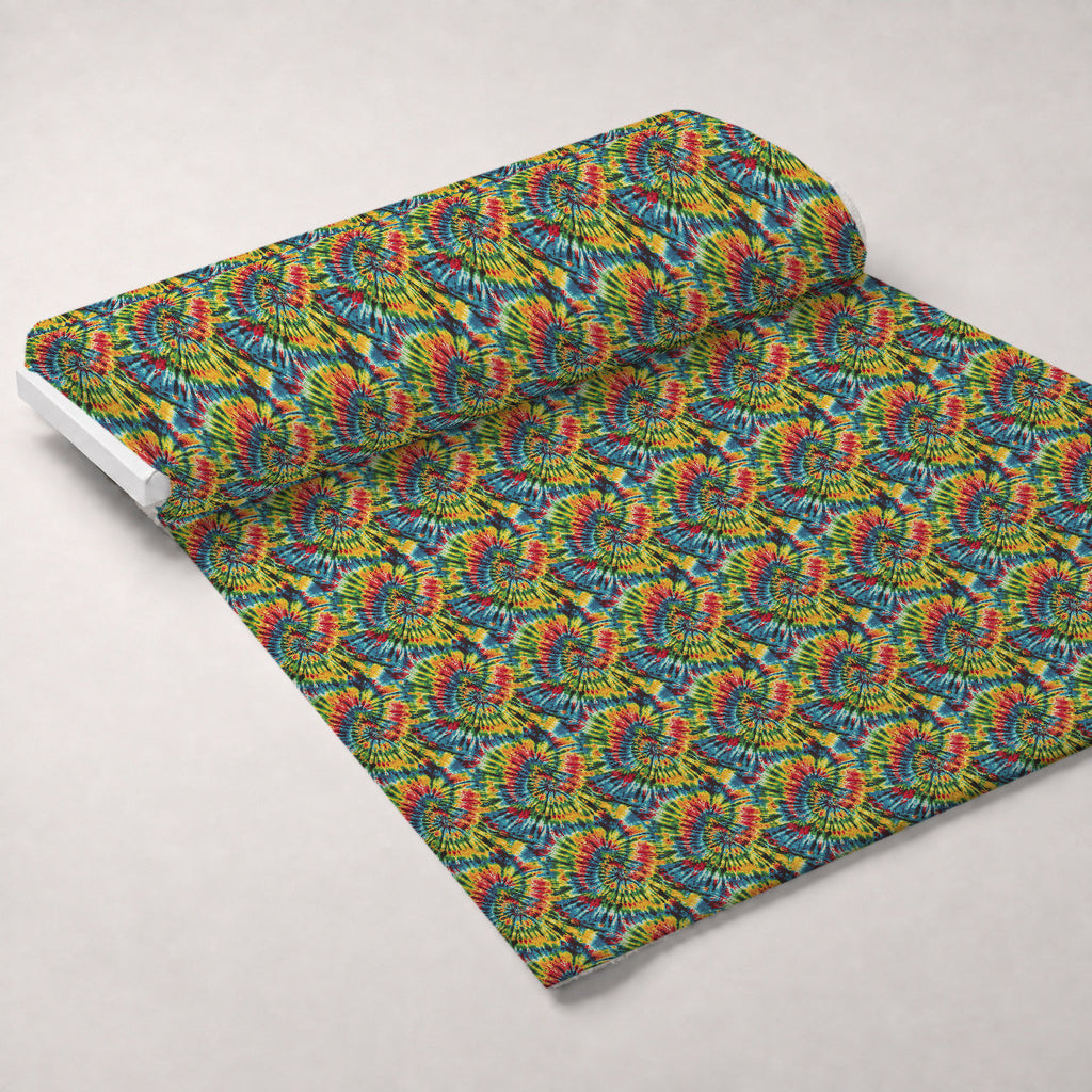 Psychedelic Swirl Pattern 9 Fleece Fabric — fleece fabric unrolled bolt preview (mv-fleece-v1:bolt)