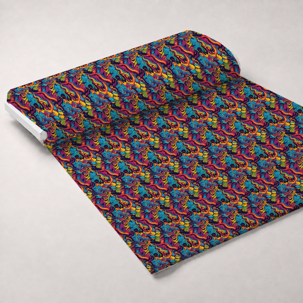 Psychedelic Whiskers Pattern 1 Fleece Fabric — fleece fabric unrolled bolt preview (mv-fleece-v1:bolt)