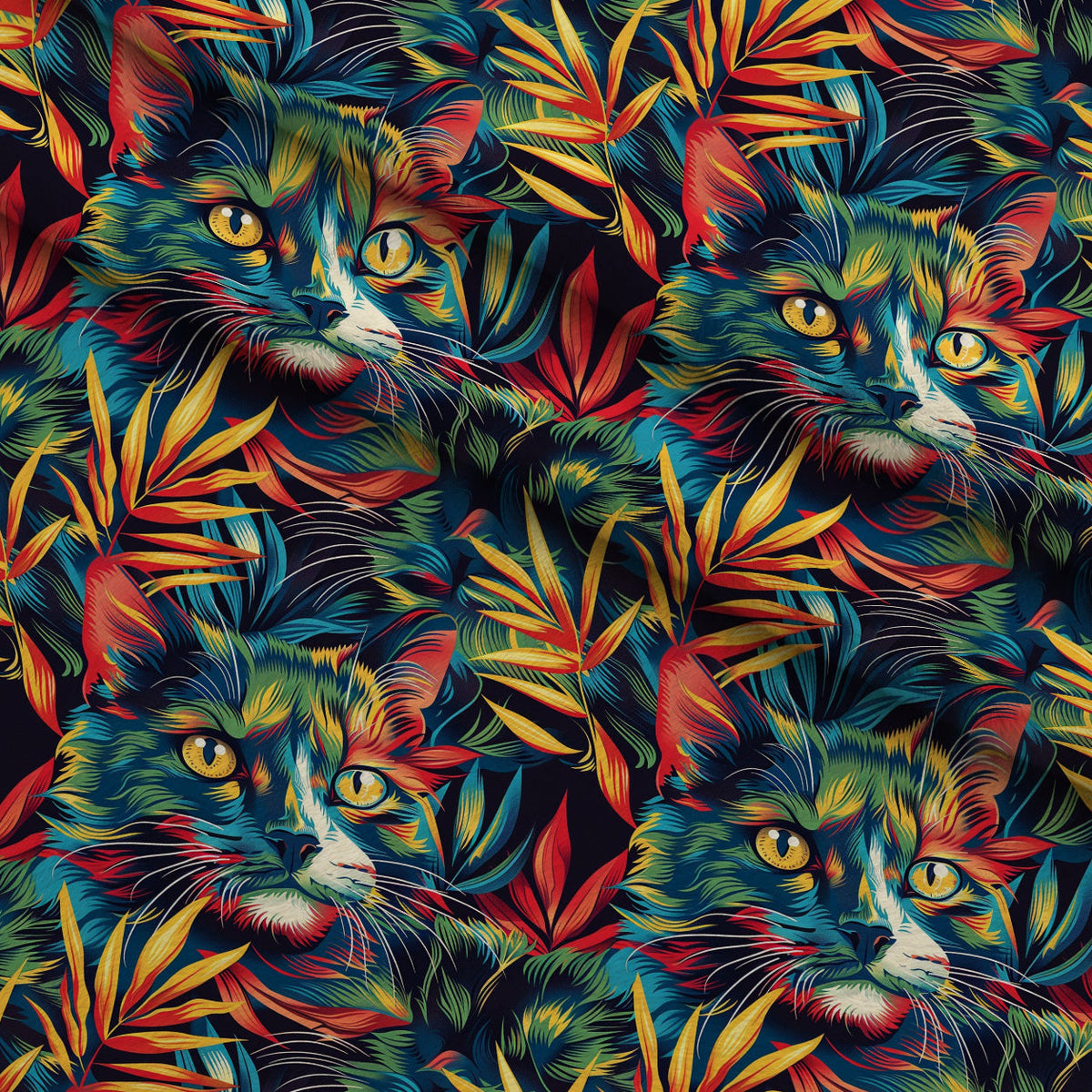 Psychedelic Whiskers Pattern 10 Fleece Fabric — fleece fabric folded close-up preview (mv-fleece-v1:lying)