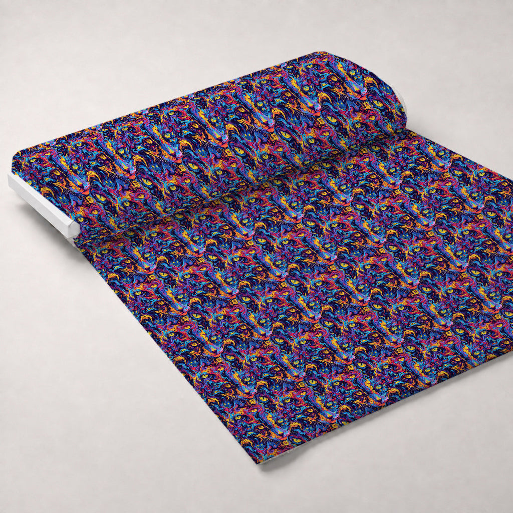 Psychedelic Whiskers Pattern 6 Fleece Fabric — fleece fabric unrolled bolt preview (mv-fleece-v1:bolt)