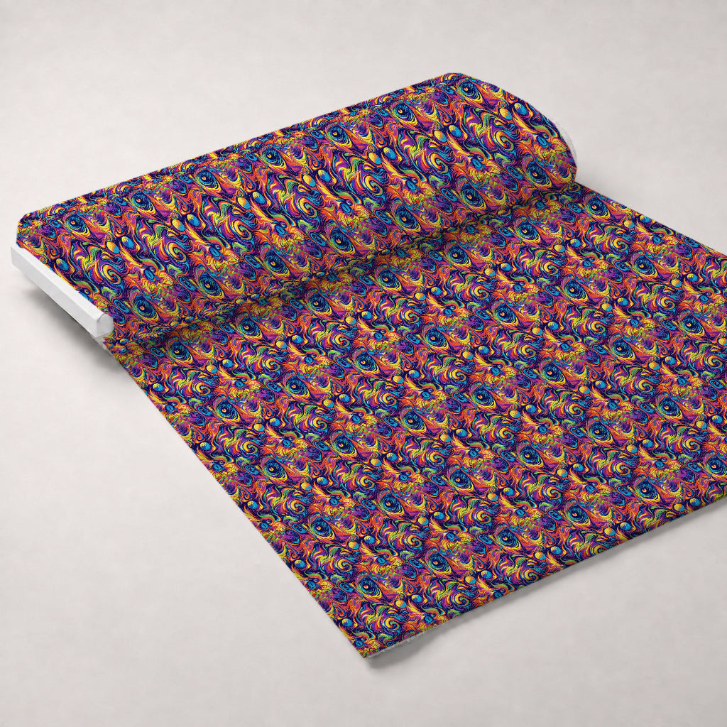 Psychedelic Whiskers Pattern 8 Fleece Fabric — fleece fabric unrolled bolt preview (mv-fleece-v1:bolt)