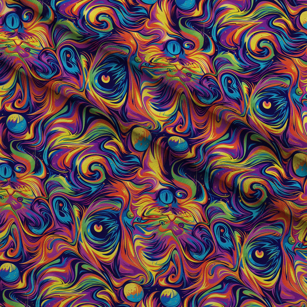 Psychedelic Whiskers Pattern 8 Fleece Fabric — fleece fabric folded close-up preview (mv-fleece-v1:lying)