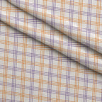 Pumpkin Gingham Pattern 11 Fleece Fabric — fleece fabric folded close-up preview (mv-fleece-v1:lying)