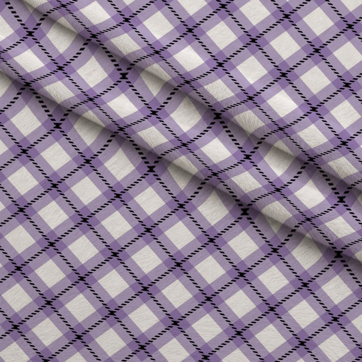 Pumpkin Gingham Pattern 14 Fleece Fabric — fleece fabric folded close-up preview (mv-fleece-v1:lying)