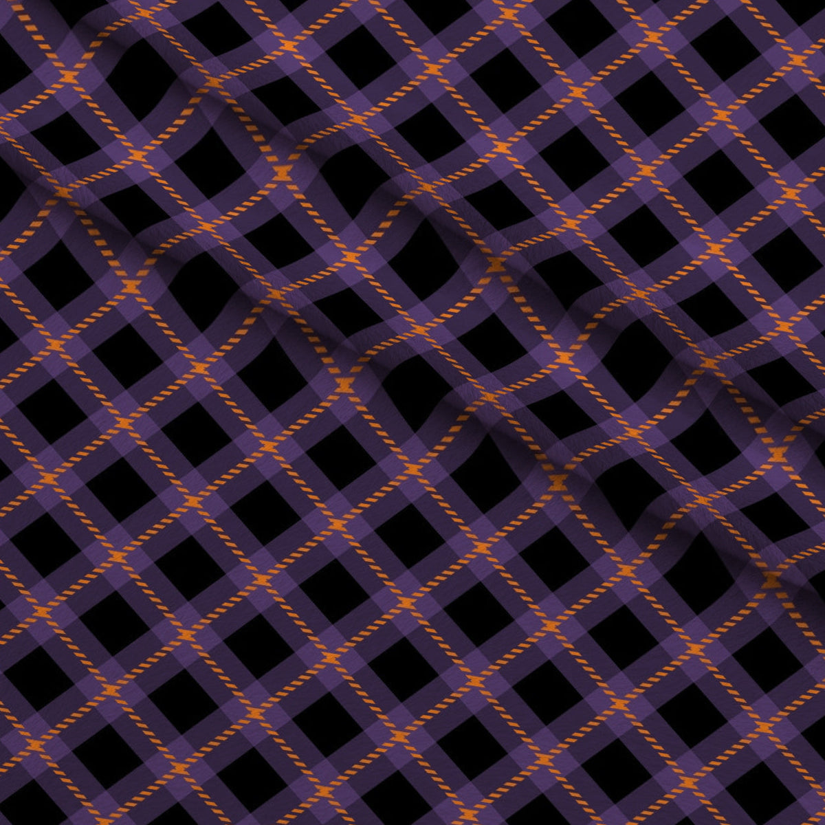 Pumpkin Gingham Pattern 15 Fleece Fabric — fleece fabric folded close-up preview (mv-fleece-v1:lying)