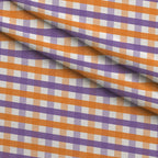 Pumpkin Gingham Pattern 18 Fleece Fabric — fleece fabric folded close-up preview (mv-fleece-v1:lying)