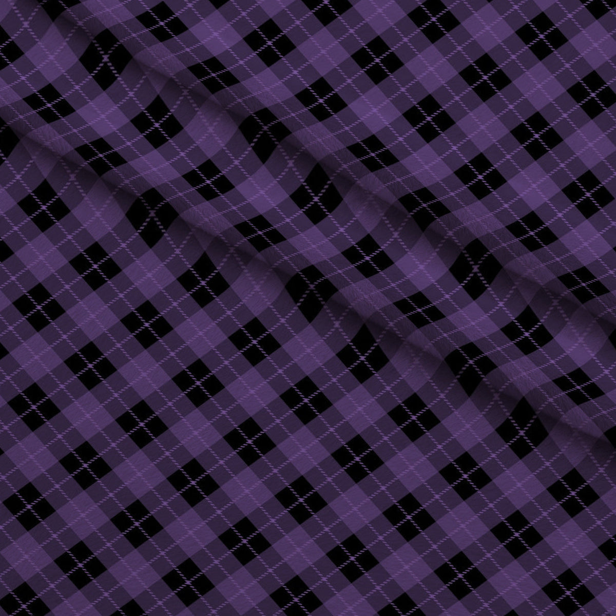 Pumpkin Gingham Pattern 19 Fleece Fabric — fleece fabric folded close-up preview (mv-fleece-v1:lying)
