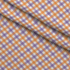 Pumpkin Gingham Pattern 2 Fleece Fabric — fleece fabric folded close-up preview (mv-fleece-v1:lying)