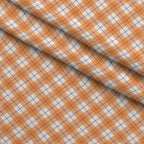 Pumpkin Gingham Pattern 20 Fleece Fabric — fleece fabric folded close-up preview (mv-fleece-v1:lying)