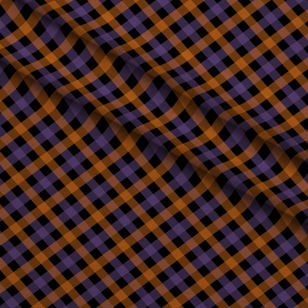 Pumpkin Gingham Pattern 3 Fleece Fabric — fleece fabric folded close-up preview (mv-fleece-v1:lying)
