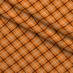 Pumpkin Gingham Pattern 4 Fleece Fabric — fleece fabric folded close-up preview (mv-fleece-v1:lying)