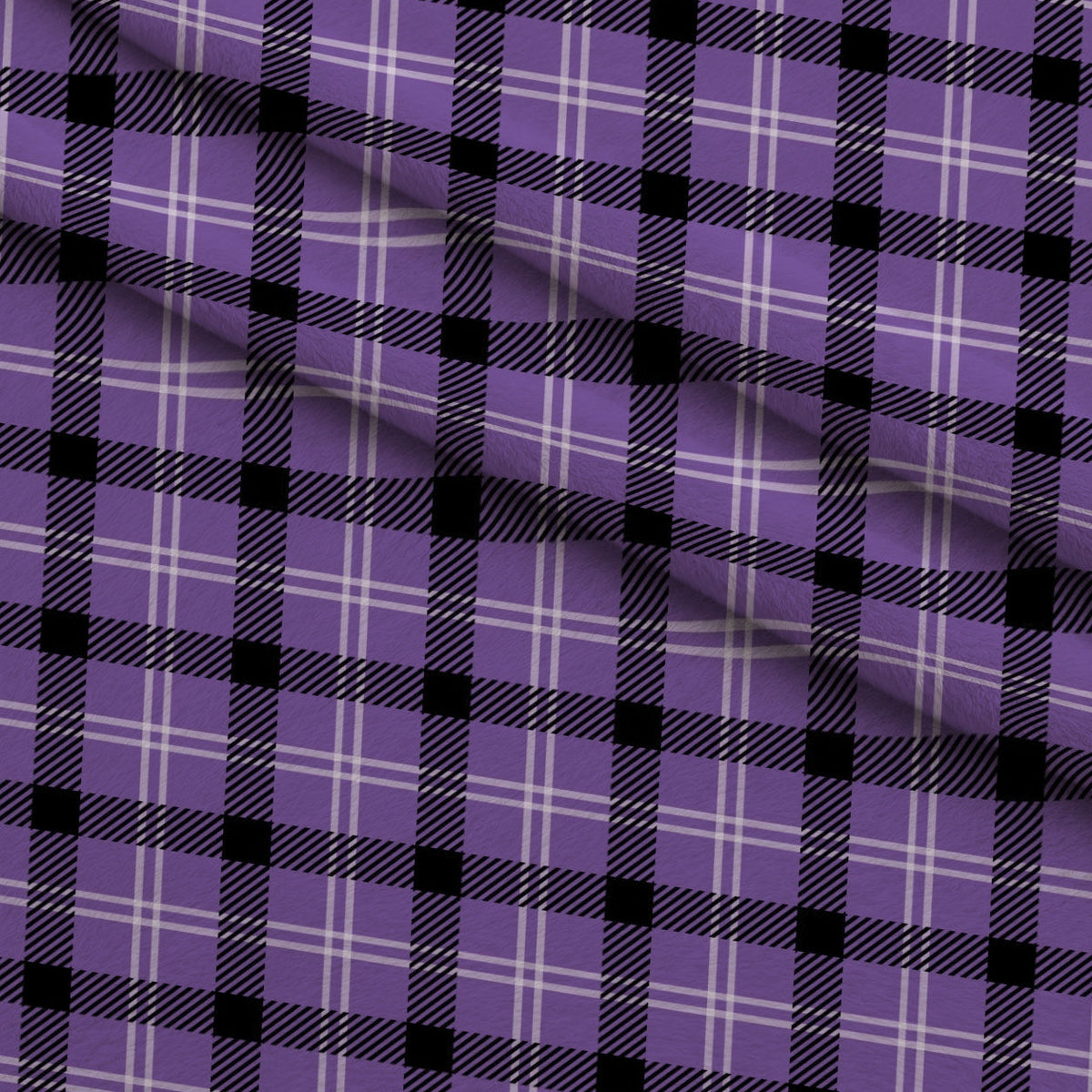 Pumpkin Gingham Pattern 9 Fleece Fabric — fleece fabric folded close-up preview (mv-fleece-v1:lying)