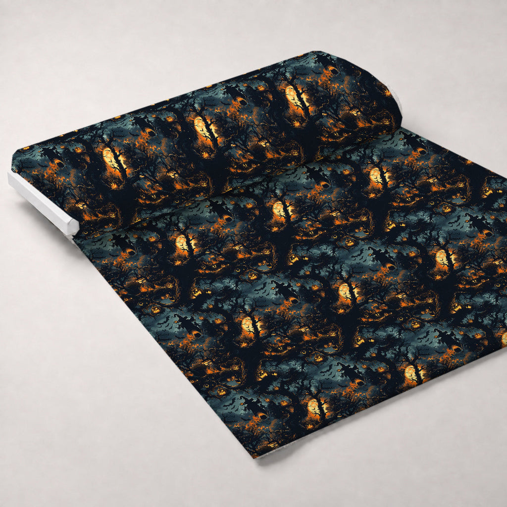 Pumpkin Hollow Pattern 12 Fleece Fabric — fleece fabric unrolled bolt preview (mv-fleece-v1:bolt)