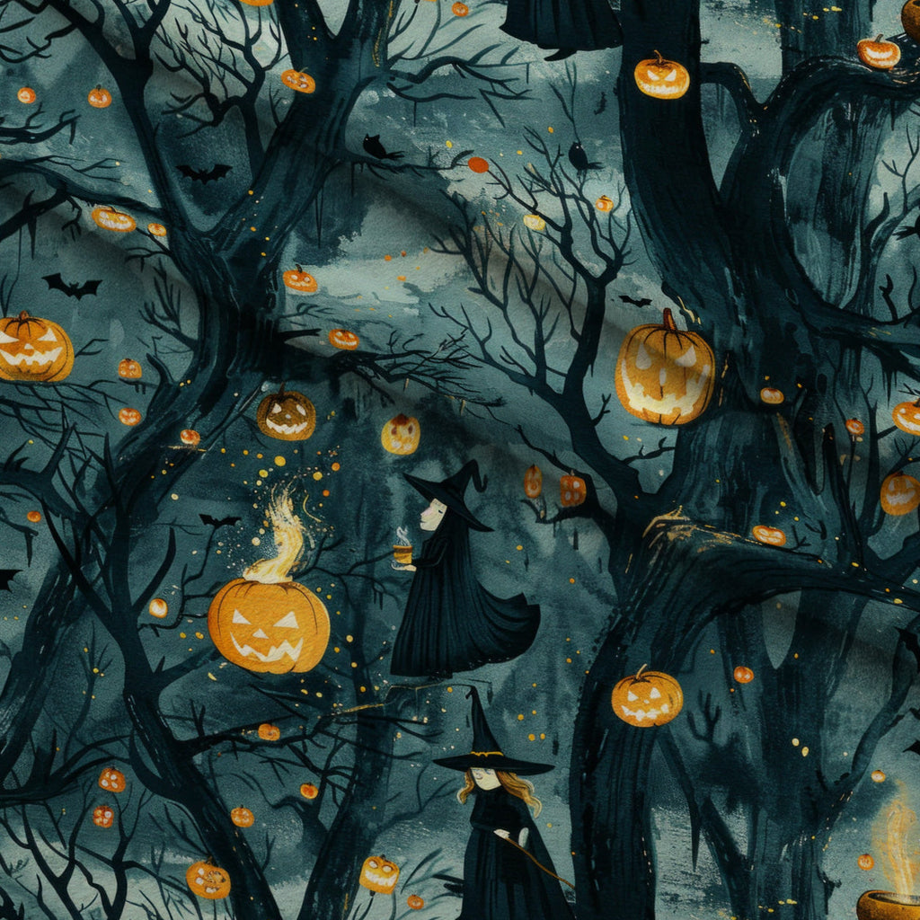 Pumpkin Hollow Pattern 17 Fleece Fabric — fleece fabric folded close-up preview (mv-fleece-v1:lying)