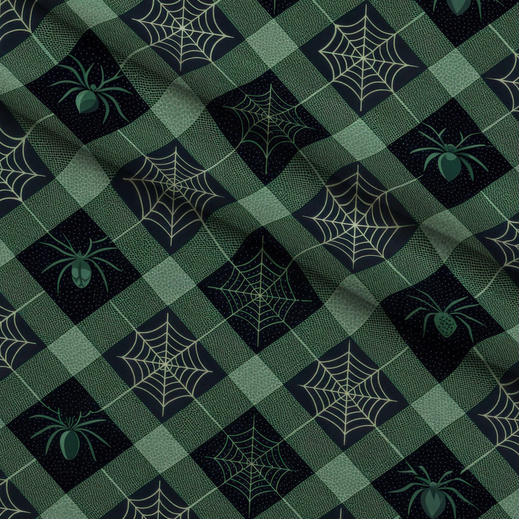 Pumpkin Patch Plaid Pattern 1 Fleece Fabric — fleece fabric folded close-up preview (mv-fleece-v1:lying)