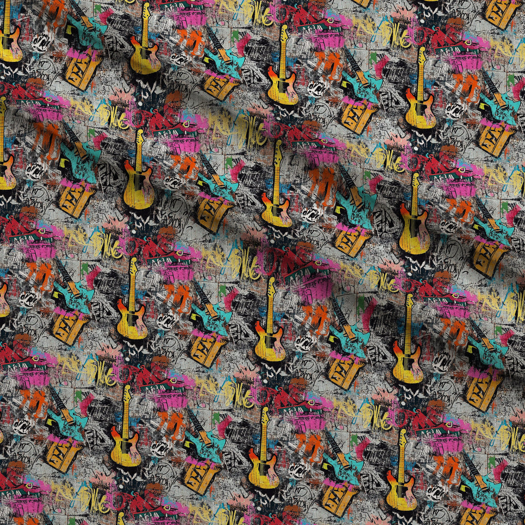 Punk Poster Riot Pattern 4 Fleece Fabric — fleece fabric folded close-up preview (mv-fleece-v1:lying)
