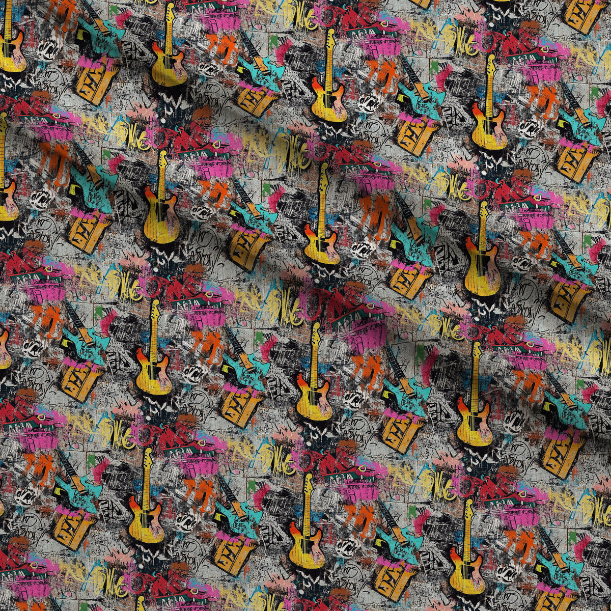 Punk Poster Riot Pattern 4 Fleece Fabric — fleece fabric folded close-up preview (mv-fleece-v1:lying)