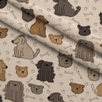 Puppy Pile Pattern 1 Fleece Fabric — fleece fabric folded close-up preview (mv-fleece-v1:lying)