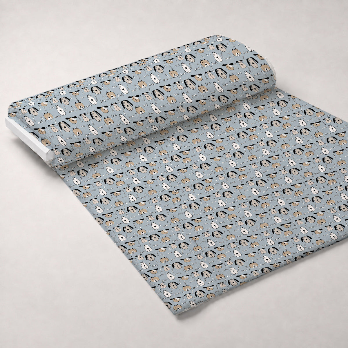 Puppy Pile Pattern 10 Fleece Fabric — fleece fabric unrolled bolt preview (mv-fleece-v1:bolt)
