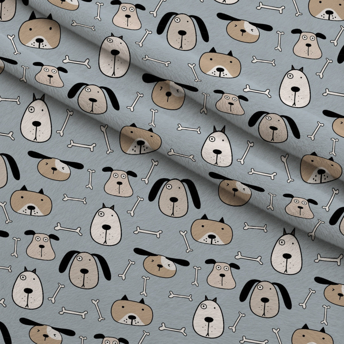 Puppy Pile Pattern 10 Fleece Fabric — fleece fabric folded close-up preview (mv-fleece-v1:lying)