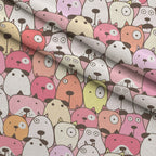 Puppy Pile Pattern 12 Fleece Fabric — fleece fabric folded close-up preview (mv-fleece-v1:lying)