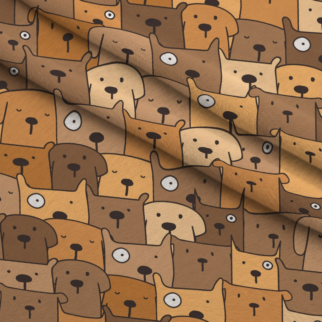 Puppy Pile Pattern 2 Fleece Fabric — fleece fabric folded close-up preview (mv-fleece-v1:lying)