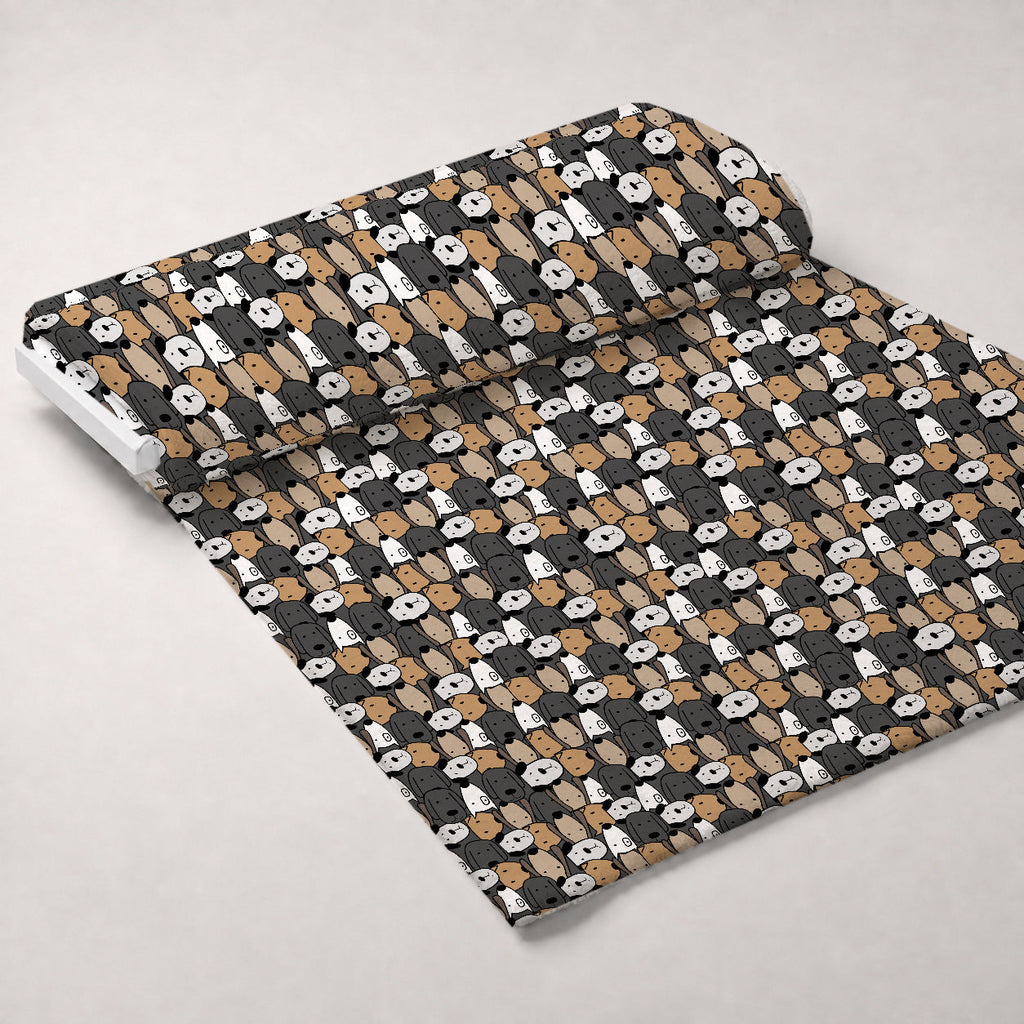 Puppy Pile Pattern 4 Fleece Fabric — fleece fabric unrolled bolt preview (mv-fleece-v1:bolt)