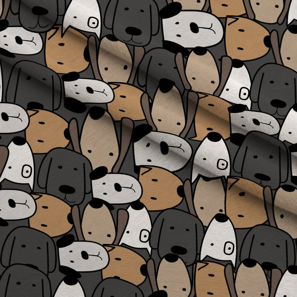 Puppy Pile Pattern 4 Fleece Fabric — fleece fabric folded close-up preview (mv-fleece-v1:lying)