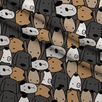 Puppy Pile Pattern 4 Fleece Fabric — fleece fabric folded close-up preview (mv-fleece-v1:lying)