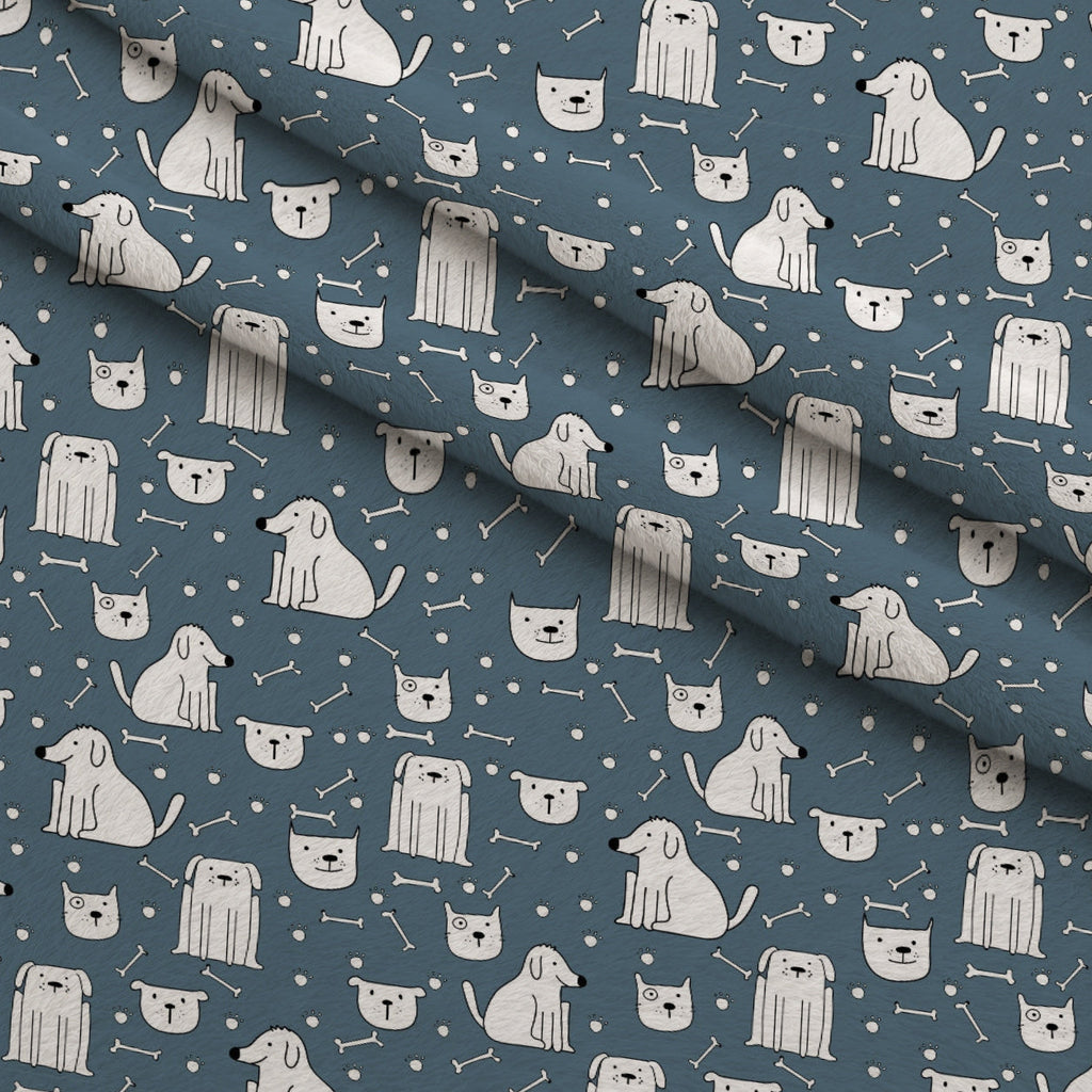 Puppy Pile Pattern 5 Fleece Fabric — fleece fabric folded close-up preview (mv-fleece-v1:lying)
