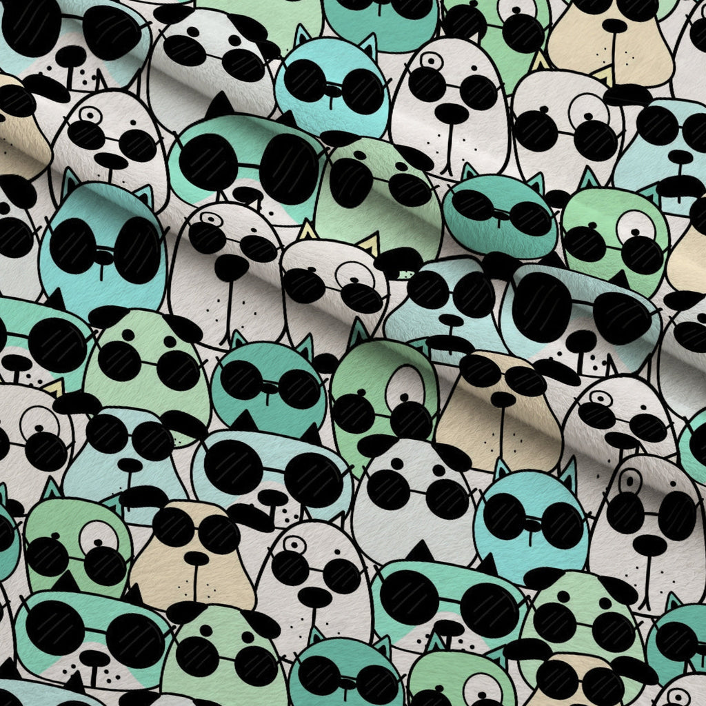 Puppy Pile Pattern 6 Fleece Fabric — fleece fabric folded close-up preview (mv-fleece-v1:lying)
