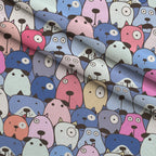 Puppy Pile Pattern 7 Fleece Fabric — fleece fabric folded close-up preview (mv-fleece-v1:lying)