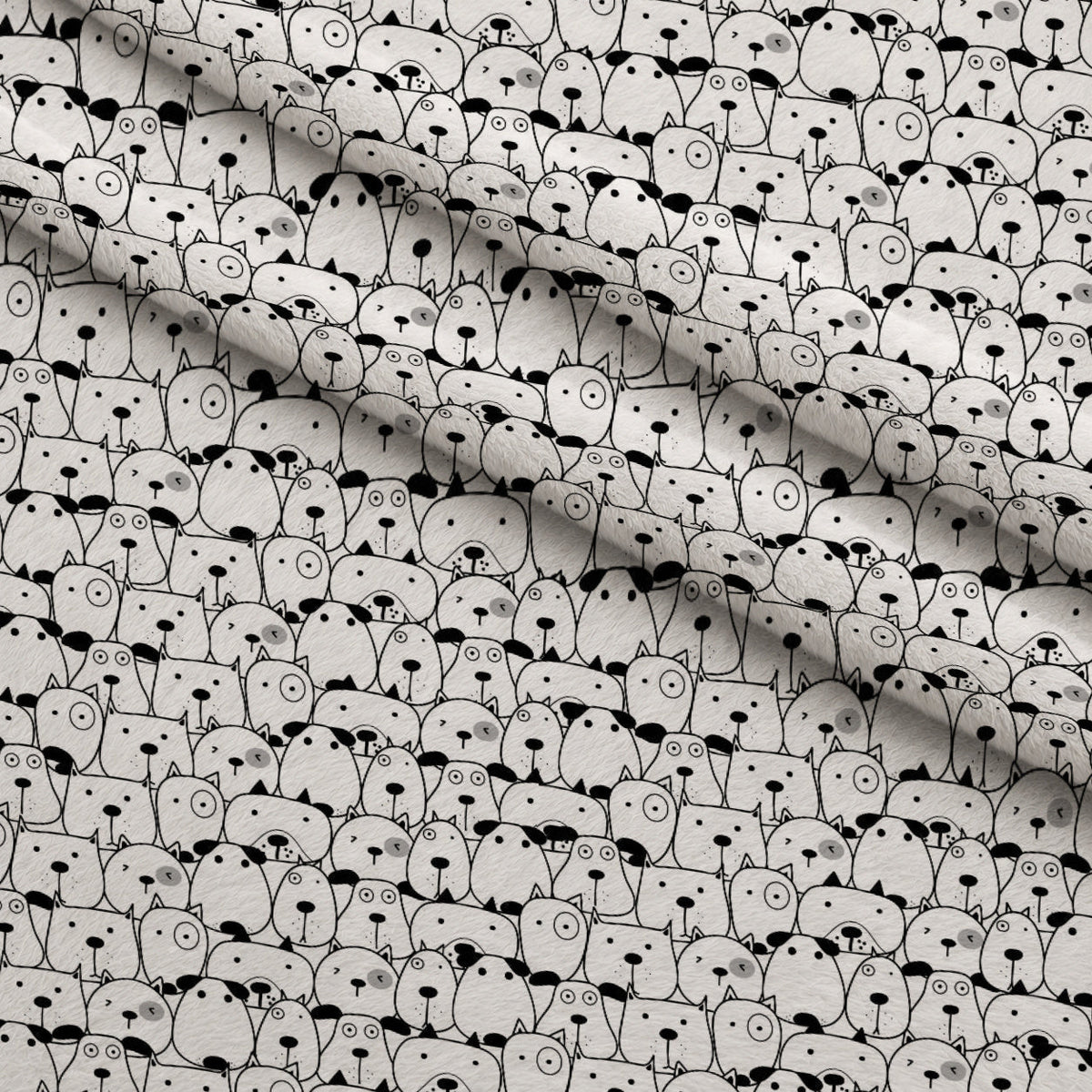 Puppy Pile Pattern 8 Fleece Fabric — fleece fabric folded close-up preview (mv-fleece-v1:lying)