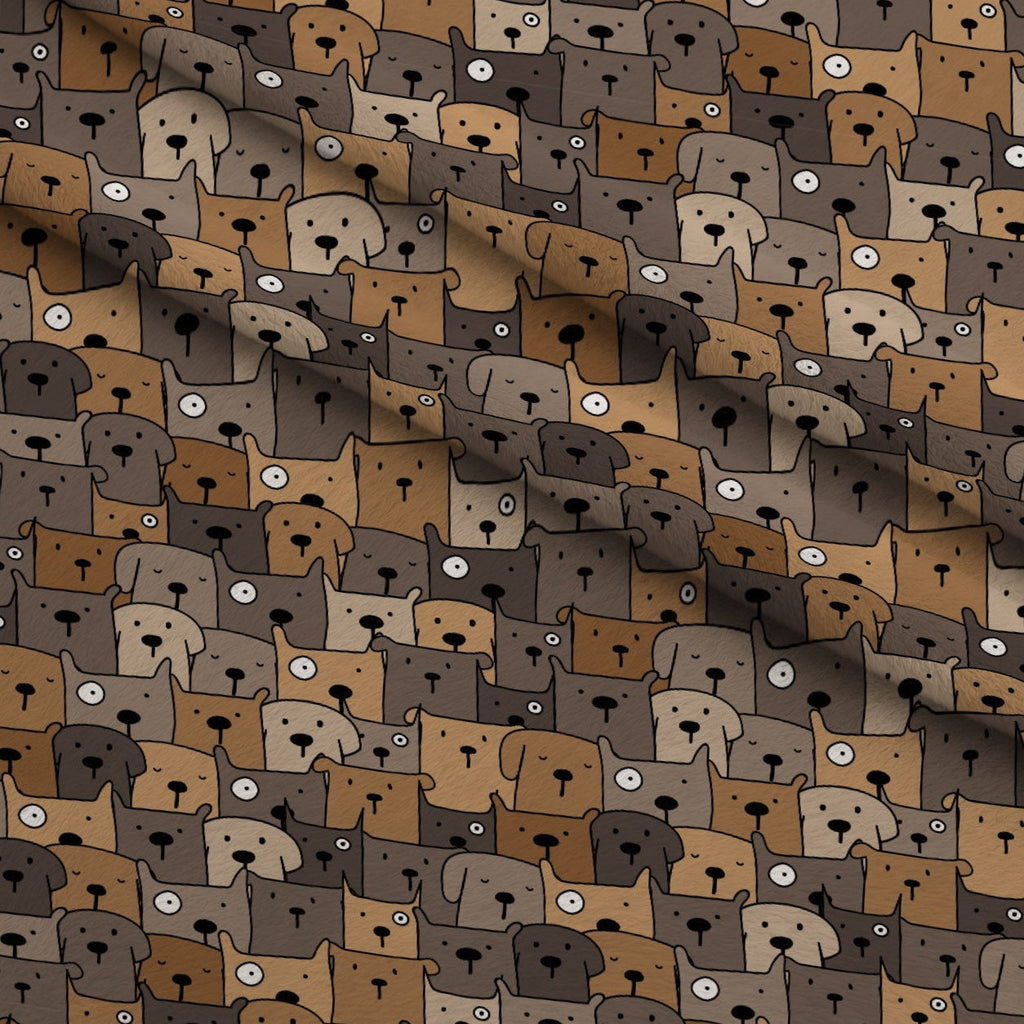 Puppy Pile Pattern 9 Fleece Fabric — fleece fabric folded close-up preview (mv-fleece-v1:lying)